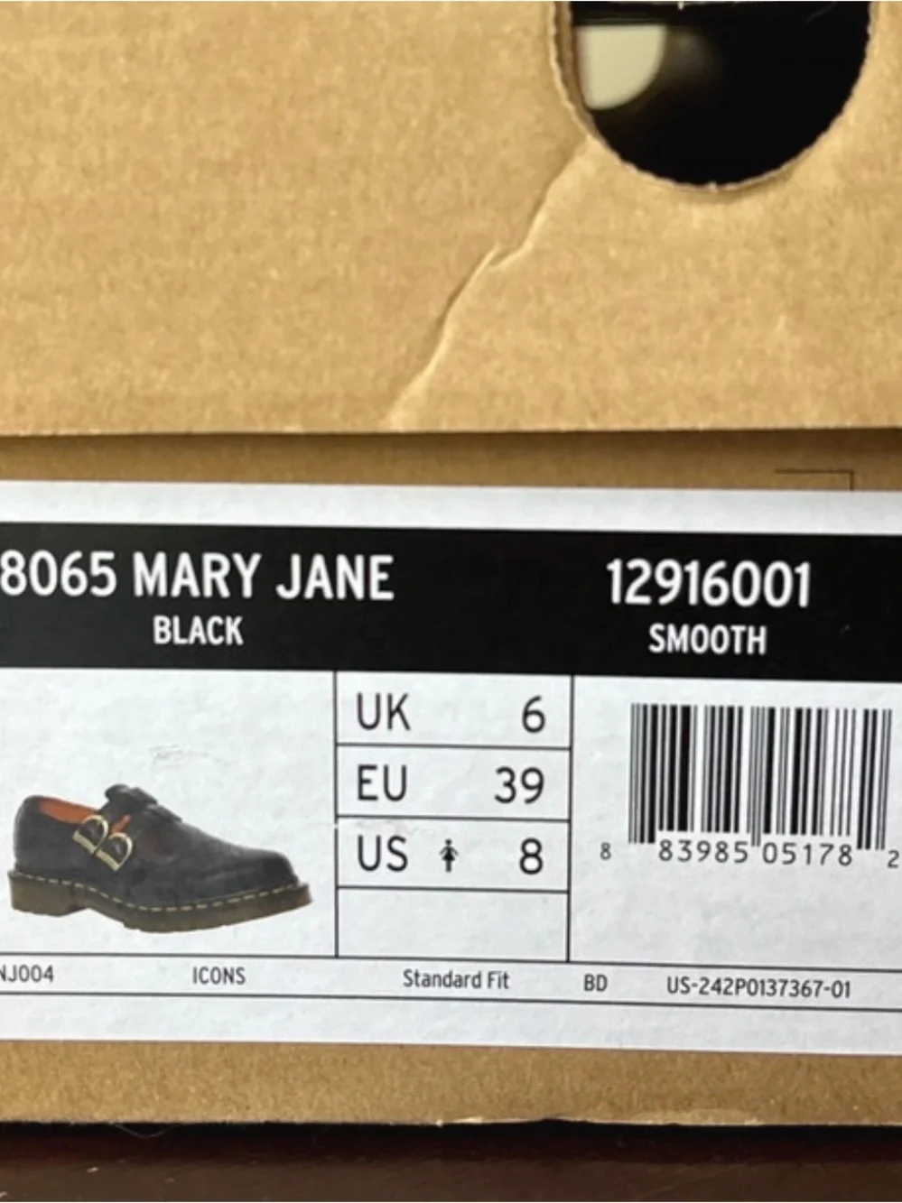 Dr. Martens Mary Jane Black Smooth
